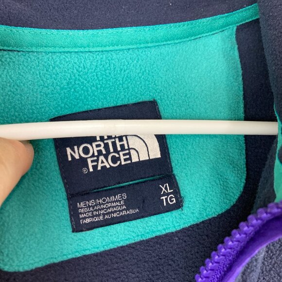 The North Face Mens XL Colorblock Fleece Pullover Zip Neck Sweatshirt 90's Y2k - Picture 5 of 7
